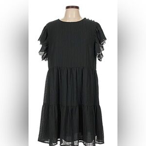 Who What Wear Black Dress with Ruffle Sleeve
